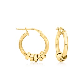 Ross-Simons Italian 18kt Gold Over Sterling Hoop Earrings With Removable Beads