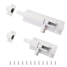 2 Latches Made of White Aluminium (2 inches and 3 inches), White Aluminium Latch Set, Aluminium Latches, Bedroom and Interior Doors, Latches and Small Latches