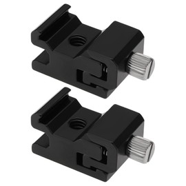 VGOL 2-Piece Hot Shoe Mount Adapter with 1/4 Inch Tripod Thread, Aluminium Alloy Hot Shoe Adapter Mount, Compatible with Most Flash Units