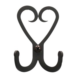 Village Wrought Iron WH-D-51 Heart Double Wall Hook