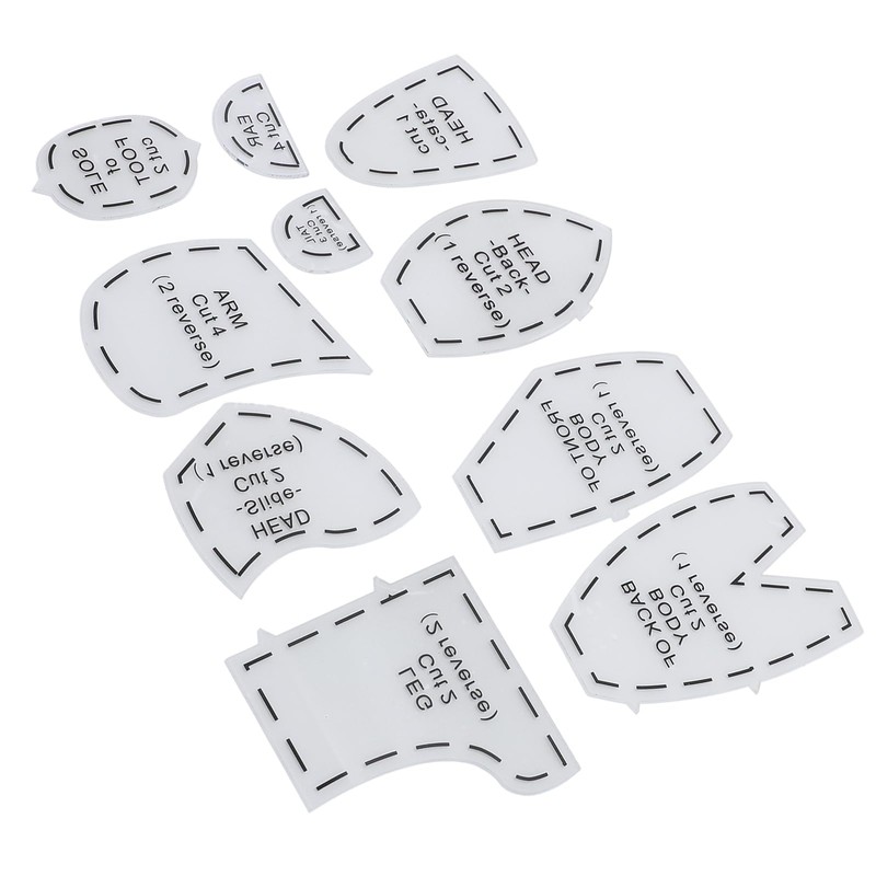 Generic Acrylic Memory Bear Template Ruler Set for Sewing Patterns
