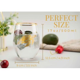 Onebttl Sea Turtle Gifts for Women, Turtle Lover Gifts for Her, Mom, Wife, Aunt, Dauhter, 17 Oz Stemless Wine Glass