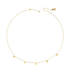 OROVI Women's Gold Jewellery 9 Carat (375) Yellow Gold Necklace with Hanging Plates 42 cm, Gold