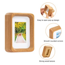TEYCLZORE 3 Inch Small Wooden Picture Frame, Mini Picture Frame for Table with Mat, 2 x 3 Inch Photo Picture Frame Made of Natural Beech Wood, Cute Mini Instant Picture Frame Photo Frame