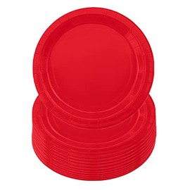 16PCS Classy Ruby Red Paper Plates 23cm,Disposable Paper Plates 9 inch Solid Color Paper Round Dinner Plates Tableware Party Plates for Birthday,BBQs,Christmas,Picnic,Kids Party Plates Supplies