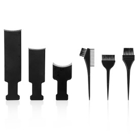 oruola 6pcs Balayage Kit, Highlighting Board and Hair Color Brush,Hair Dying Tools, 3 Sized Balayage Board with Teeth and 3 Types of Hair Dye Brush for Hair Coloring Dyeing DIY Hairdressing Tint Tool