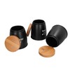 3Pcs Coffee Tea Sugar Container Set Bamboo Lid Durable Iron