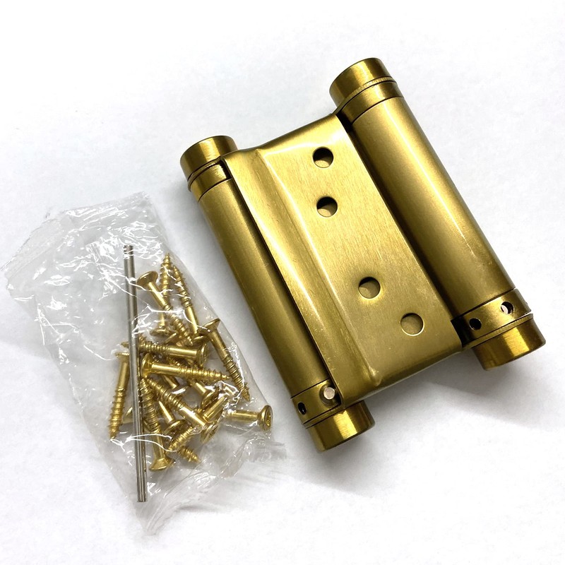 2Pcs Gold Color 3'' Cafe Saloon Door Hinges Double Action