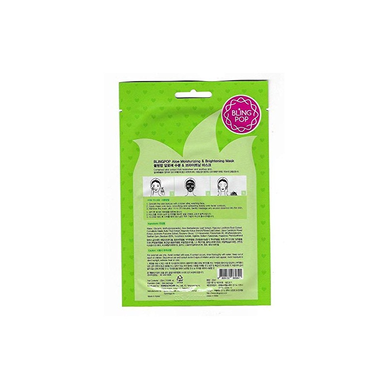 Mascarilla Facial Hidratante E Iluminadora Con Aloe Vera Bling Pop
