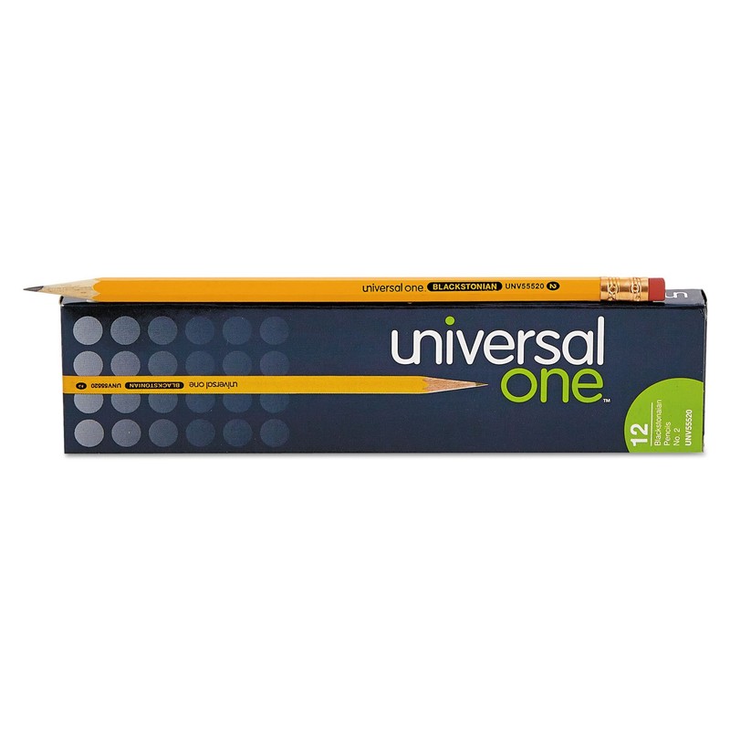 Universal Deluxe Blackstonian Pencil, Hb (#2), Black Lead, Yellow Barrel,