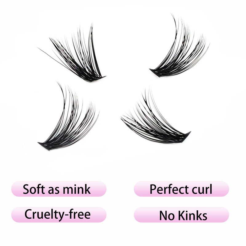 Cluster Lashes 240pcs 40D DIY Eyelash Extension D Curl Long