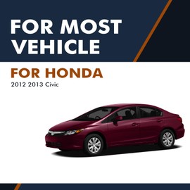 PM Auto Left Driver Side Mirror, Power Heated Textured Black Manual Folding View Mirror Replacement For 2012 2013 Honda Civic