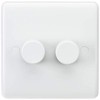 Knightsbridge CU2162 Curved Edge 2 Gang Dimmer, White - 230