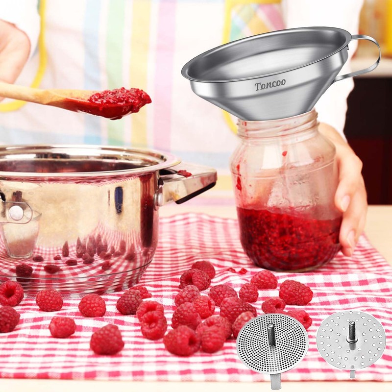 Toncoo 6 Pack Stainless Steel Funnels for Kitchen Use, Food