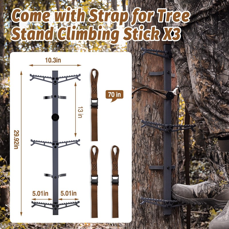 Kalkal Climbing Sticks 3 Pack, 30" Climbing Sticks for Hunting