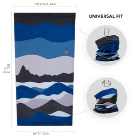 WHTE MOSS Performance neck gaiter for Men and Women - UV & elemental shield all season sport mask (Azure)