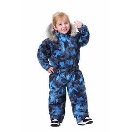 BGX Bluemagic Kids One Piece Snowsuits Overalls Ski Suits Jackets Coats Jumpsuits Winter Outdoor Waterproof Snowboarding(90,Navy Camo)