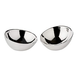 EDZARD Set of 2 Asti Bowls (Diameter 10 cm, Height 8 and 5 cm) Stainless Steel Double-Walled – Original Serving Bowl, Decorative Bowl, Fruit Bowl, Serving Bowl, Round Bowl for Decoration and Food –