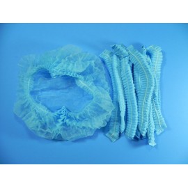 Disposable Hair Net Cap Non Women Bouffant Stretch Dust Cap Blue 100 Pcs