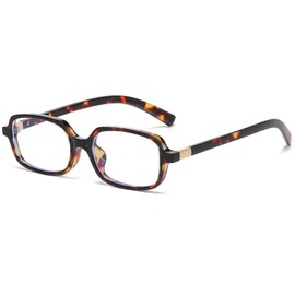 YUELUQU Blue Light Filter Glasses Vintage Square Glasses Without Prescription for Women Men Retro 90s Glasses, Black leopard