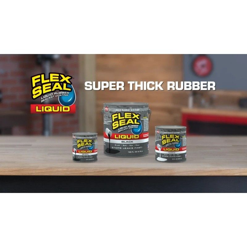 Flex Seal Liquid, 32 oz, White, Liquid Rubber Coating Sealant