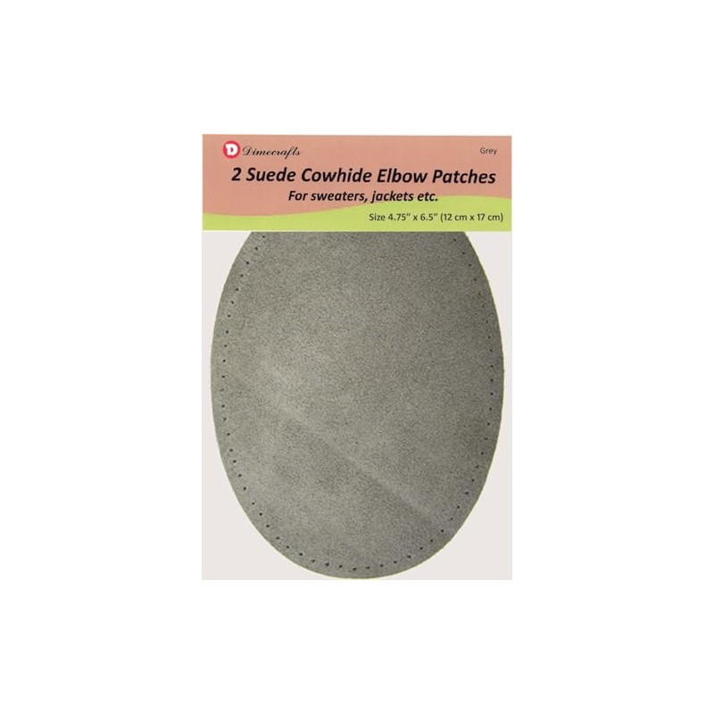 -2 Sew-on Large Natural Suede Leather Elbow Patches Size 4.75