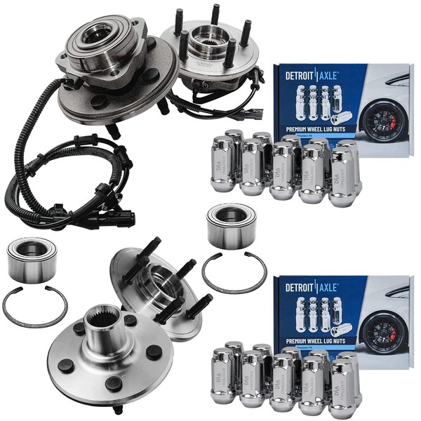 Detroit Axle - Wheel Bearing Hubs Kit for 2002-2005 Ford