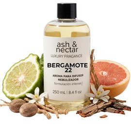 Esencia ambiental aroma Bergamote 22 para difusores profesionales y aromaterapia de alta concentración, 250 ml, aroma inspirado en diseñadores perfumistas