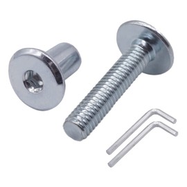 (Pack of 30 pcs) Zinc Plated Steel Joint Connector Bolts M6 x 25 mm With Nuts, Furniture Connector Bolt, Hex Allen Screws (30, M6 x 25 mm (With Nuts)