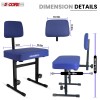 3-Padded PNB B-REST BLU Piano Bench Heavy-Duty Musician Chair Height
