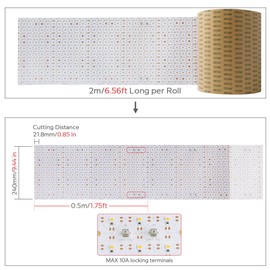 UL-Listed Large LED Sheets for Backlighting Countertop, 78.7in x 9.45in Flexible 24V LED Light Sheet Cuttable Dimmable White Paper-Thin IP20 Non-Waterproof with Accessory Pack (3000K, 6.56Ft IP20)