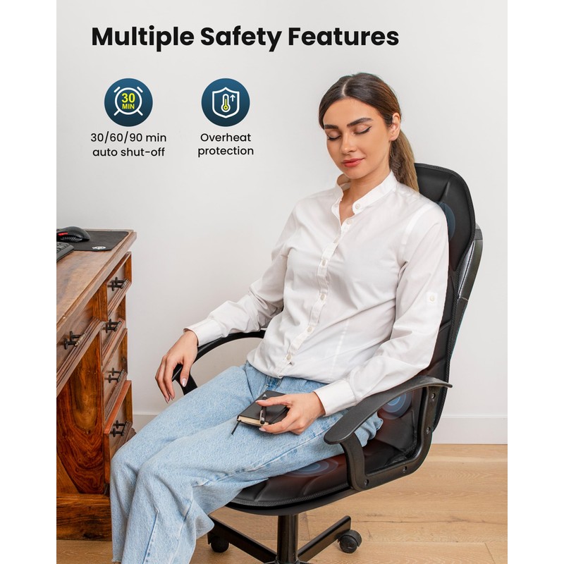 COMFIER Back Massager with Heat, Vibration Massage Seat Cushion with