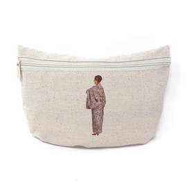 Custom Canvas Makeup Bag Woman in Lilac Dress Vintage Look School Supplies Pencil Tote Pouch 9x6 Inches Natural Design Only