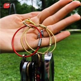 Large Key Ring Wire Stainless Steel Keychain Car Cable Keychains Keyring Loop Heavy Duty Luggage Tag Hinge Keepers Tough Binding Carabiner Big Locking Ring