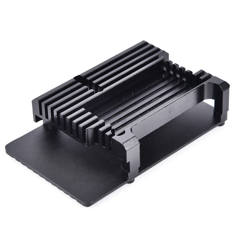 For Raspberry Pi 4B Black Aluminum Alloy Protective Box Enclosure
