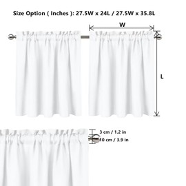 Jeiento Kitchen Tier Curtains Black Dog Paw Print Home Short Curtains Rod Pocket Small Half Window 2 Panels Farmhouse Window Curtains,24 Inch Length