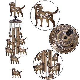 Outdoor Dogs Wind Chimes Gifts for Mom - Bronze Memorial Wind Bells, Mobile Sympathy Wind Catcher, Romantic Puppy Decor, 7 Dogs Windchimes for Home, Balcony, Tree, Festival, Garden Hanging Decoration