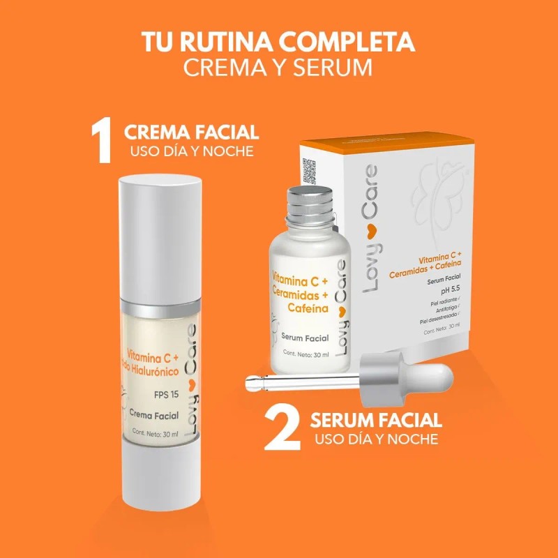 Lovy Care 2x1 Crema Facial Vitamina C + Ácido Hialurónico
