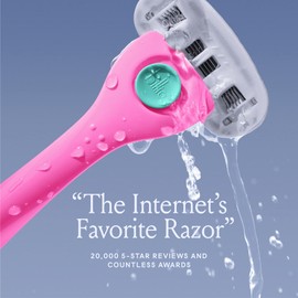 Billie Razors for Women Shave Kit – Women’s Razor + 4 x 5-Blade Razor Refills + Magnetic Holder – Malibu