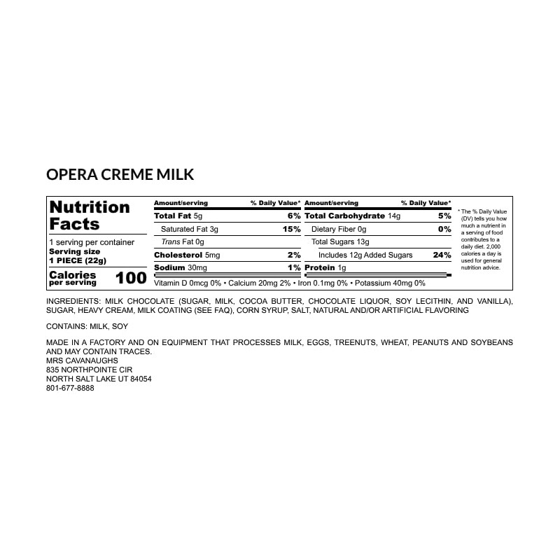 Mrs. Cavanaugh's 1 lb Opera Cream (Raspberry, Chocolate, Vanilla) Milk