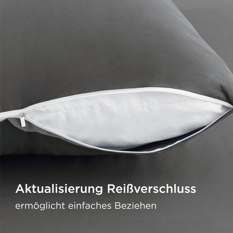 Bedsure Cushion Cover 40 x 80 cm Cotton Grey -