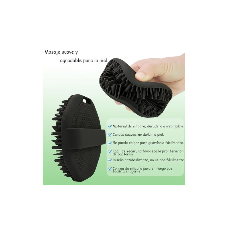 Cepillo Baño Manual Silicona Dos Piezas Propia Correa Elástica Mano