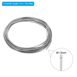 PATIKIL 99.99% High Purity Zinc Wire, 17 Gauge Pure Zinc Wire 1.5mm Soft Beading Wire Lab Scientific Experiment Zinc Wire Tool (16.4Ft/Roll)