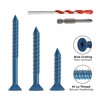 1/4" x 2-3/4" Concrete Screws, 50 PCS Blue Flat Head