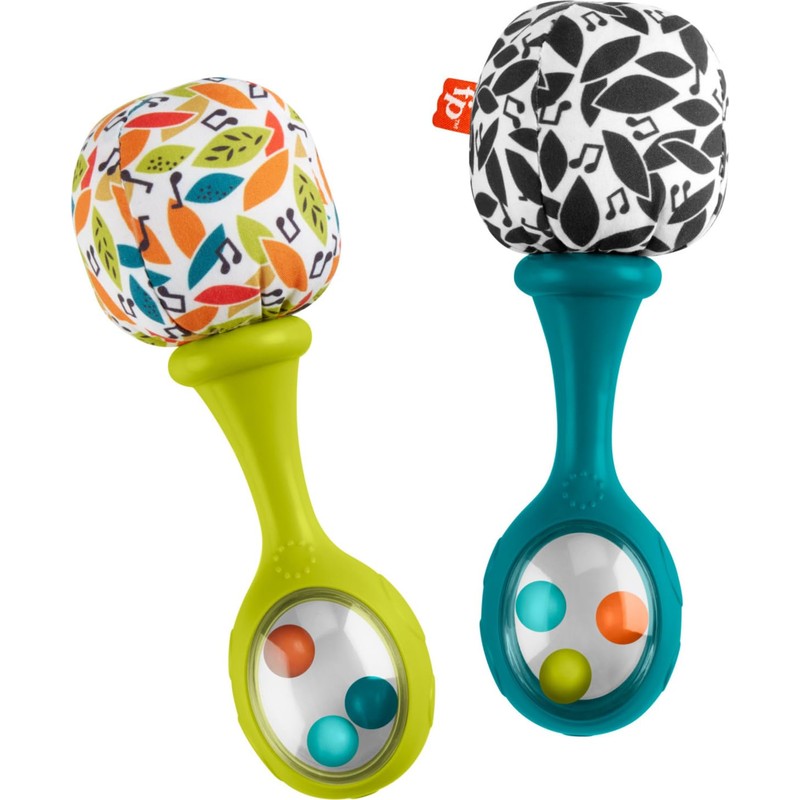 Fisher-Price Newborn Toys Rattle ‘n Rock Maracas, 2 Soft Musical