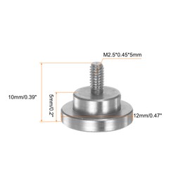 sourcing map 2pcs Flat Contact Points 12mm Dia 5mm Length M2.5 Thread 303 Stainless Steel for Dial Digital Indicator Depth Gauge Thickness Gauge