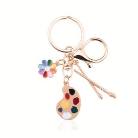Art Teacher Appreciation Gifts for Artists Painters Painting Keychain Gift Mom Daughter Wife Birthday Retirement Gifts for Designers Art Lovers Women Artist Palette Key Chain