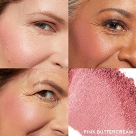LAURA GELLER NEW YORK Baked Blush-n-Brighten for Mature Skin - 01 Pink Buttercream- Powder Blush Won't Settle into Fine Lines - Buildable Natural Finish – Longlasting Formula - Made in Italy​