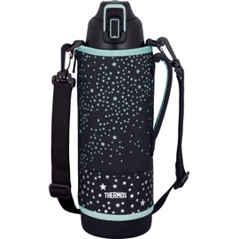 Thermos FHT-1501F BKST Water Bottle, Vacuum Insulated Sports Bottle, 0.4 gal (1.5 L), Black Star, Cold Insulation Only