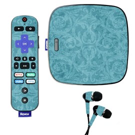 MightySkins Skin for Roku Ultra - Baby Blue Jacquard | Protective, Durable, and Unique Vinyl Decal wrap Cover | Easy to Apply, Remove, and Change Styles | Made in The USA